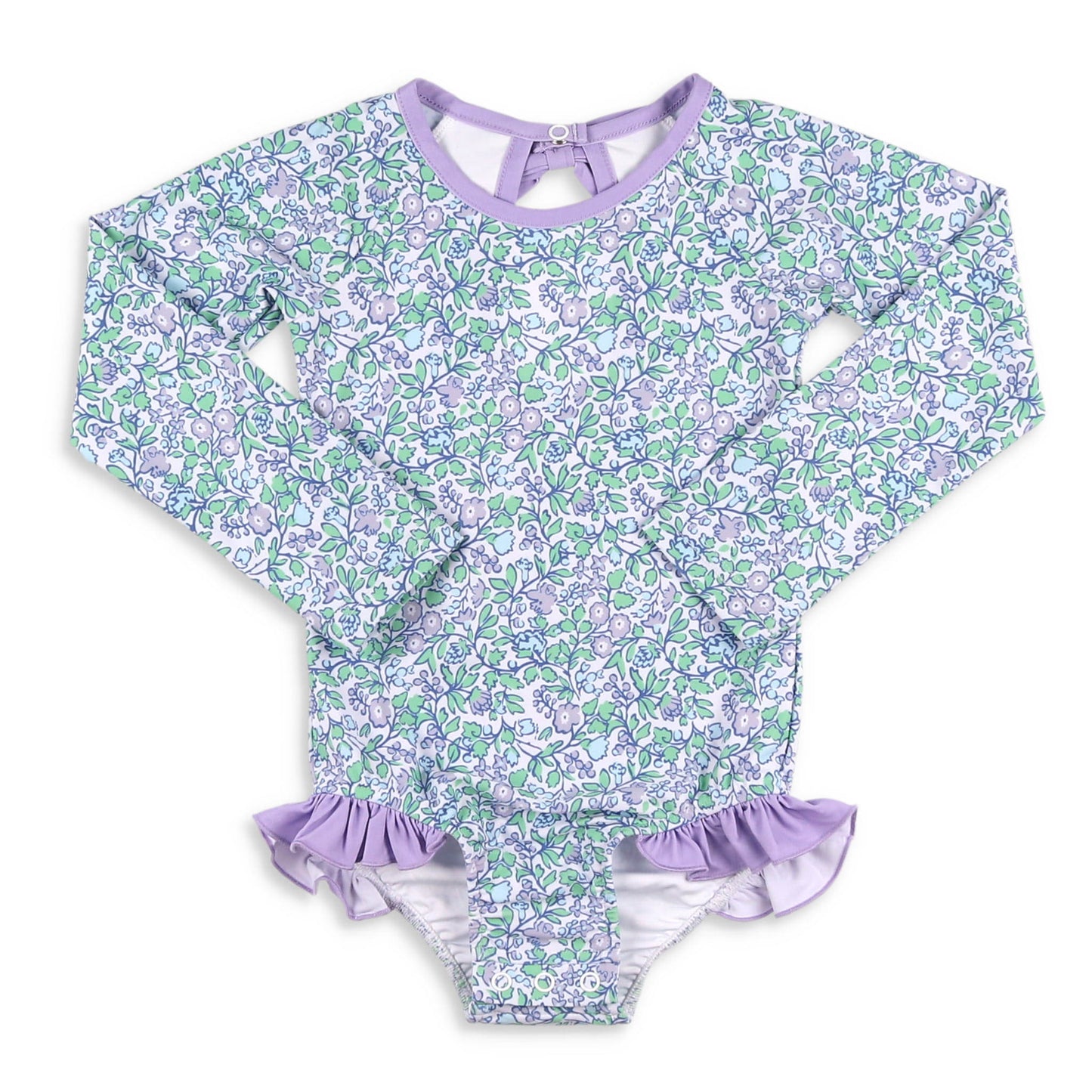 Girls Rash Guard Suit - Lilac Floral