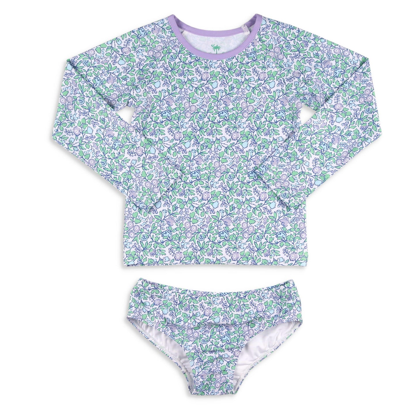 Girls Rash Guard Suit - Lilac Floral