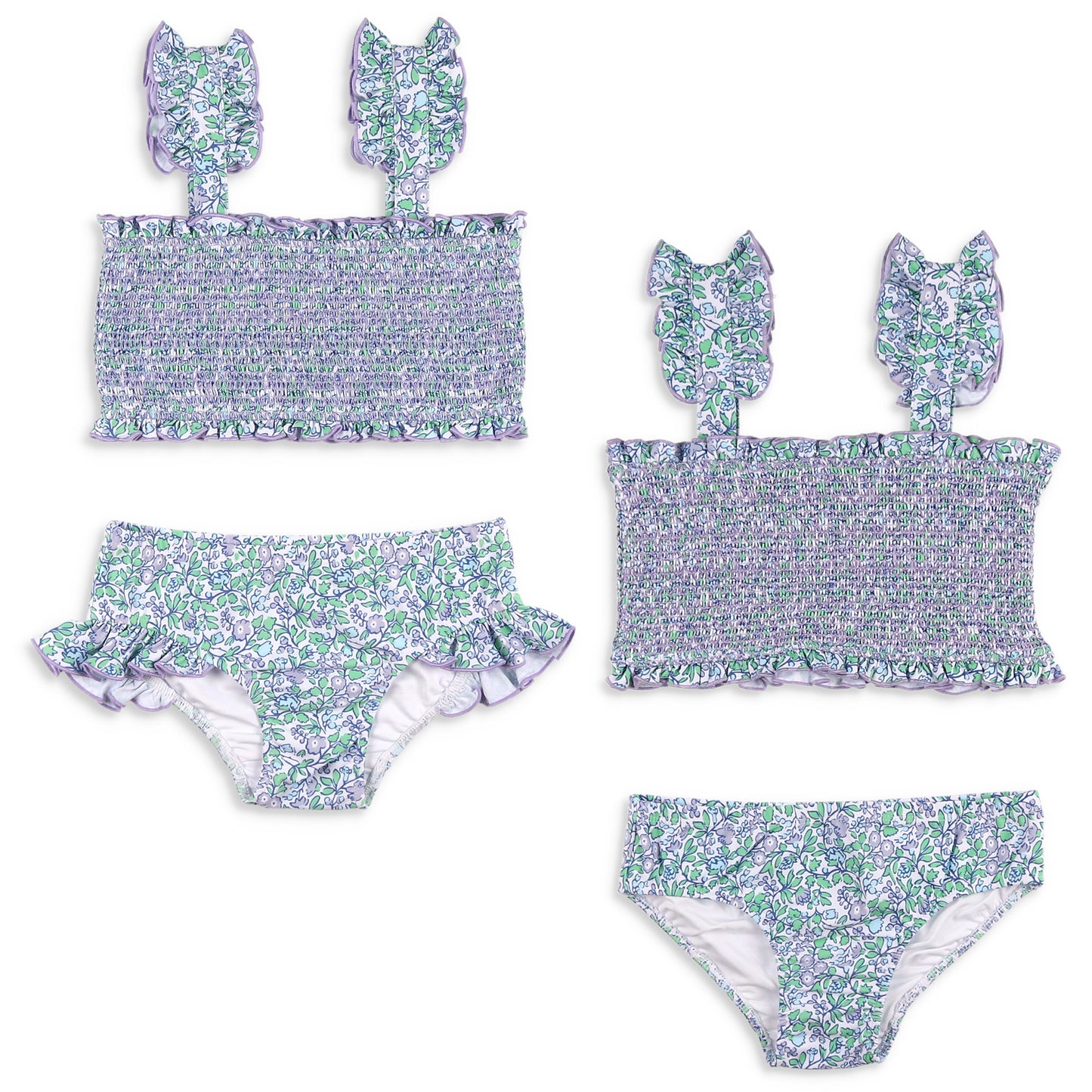 Girls Smocked Bikini - Lilac Floral