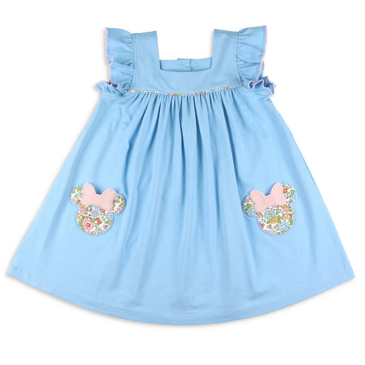 Girls Applique Pocket Dress - Magical Mouse