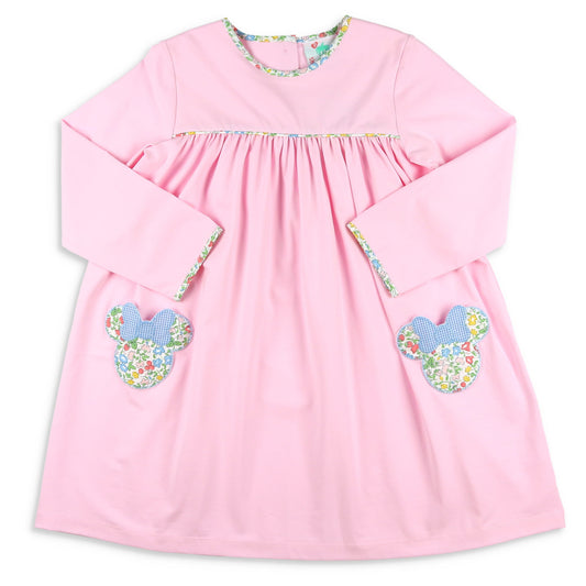 Girls Applique Pocket Dress - Magical Mouse