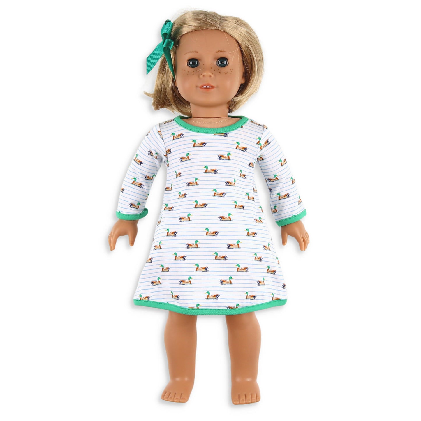 Girls Quinn Doll Dress - Mallard Stripe