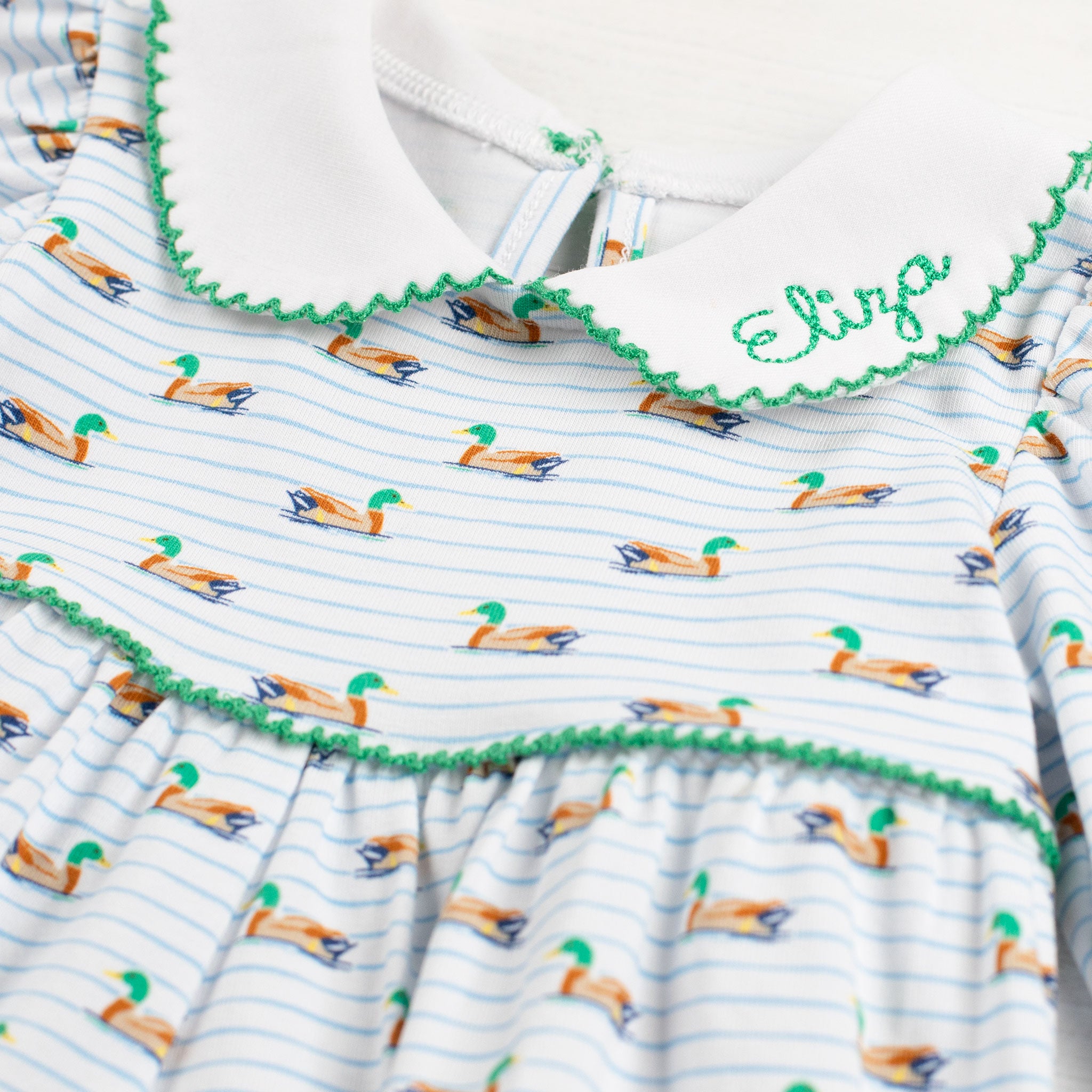 Girls Samantha Dress Mallard Stripe Shrimp and Grits Kids