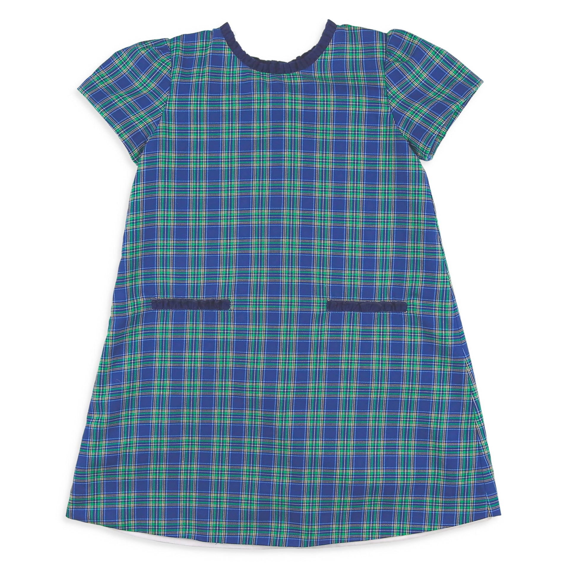 Girls Bow Back Dress - Midnight Tartan Girls Bow Back Dress - Midnight Tartan