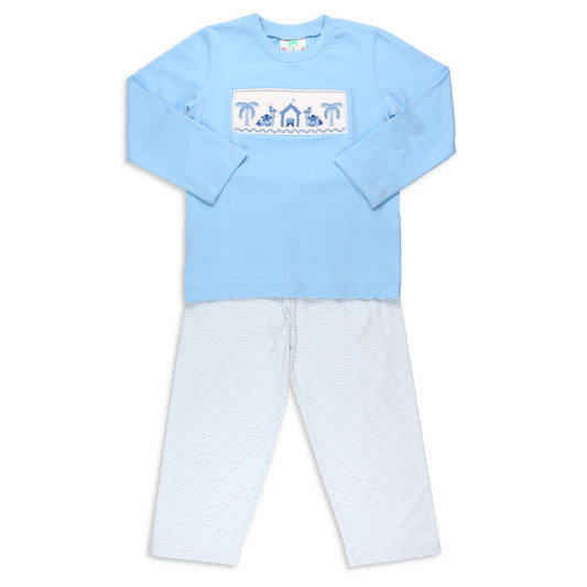 Boys Smocked Set - Nativity