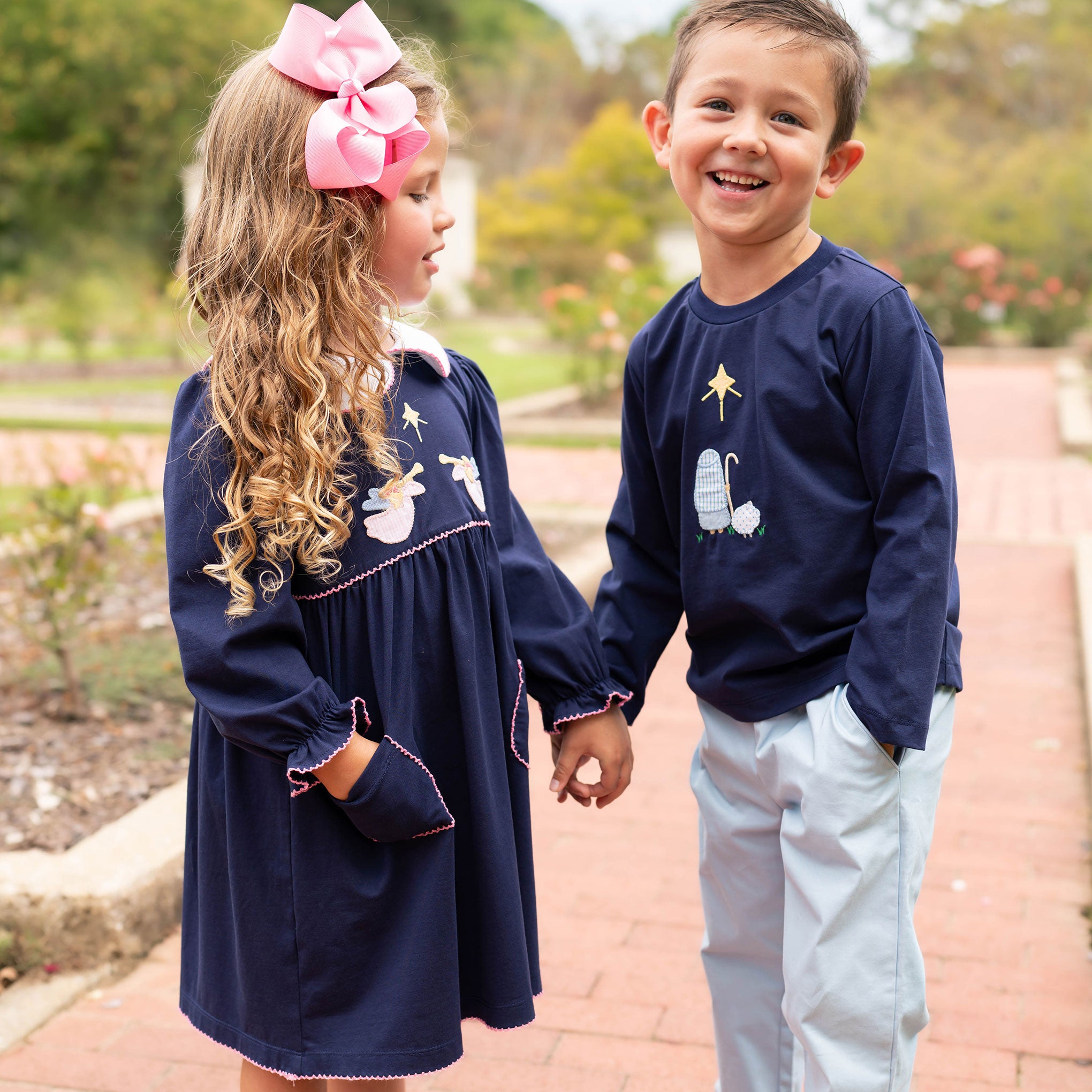 Girls Applique Dress - Nativity – Shrimp and Grits Kids