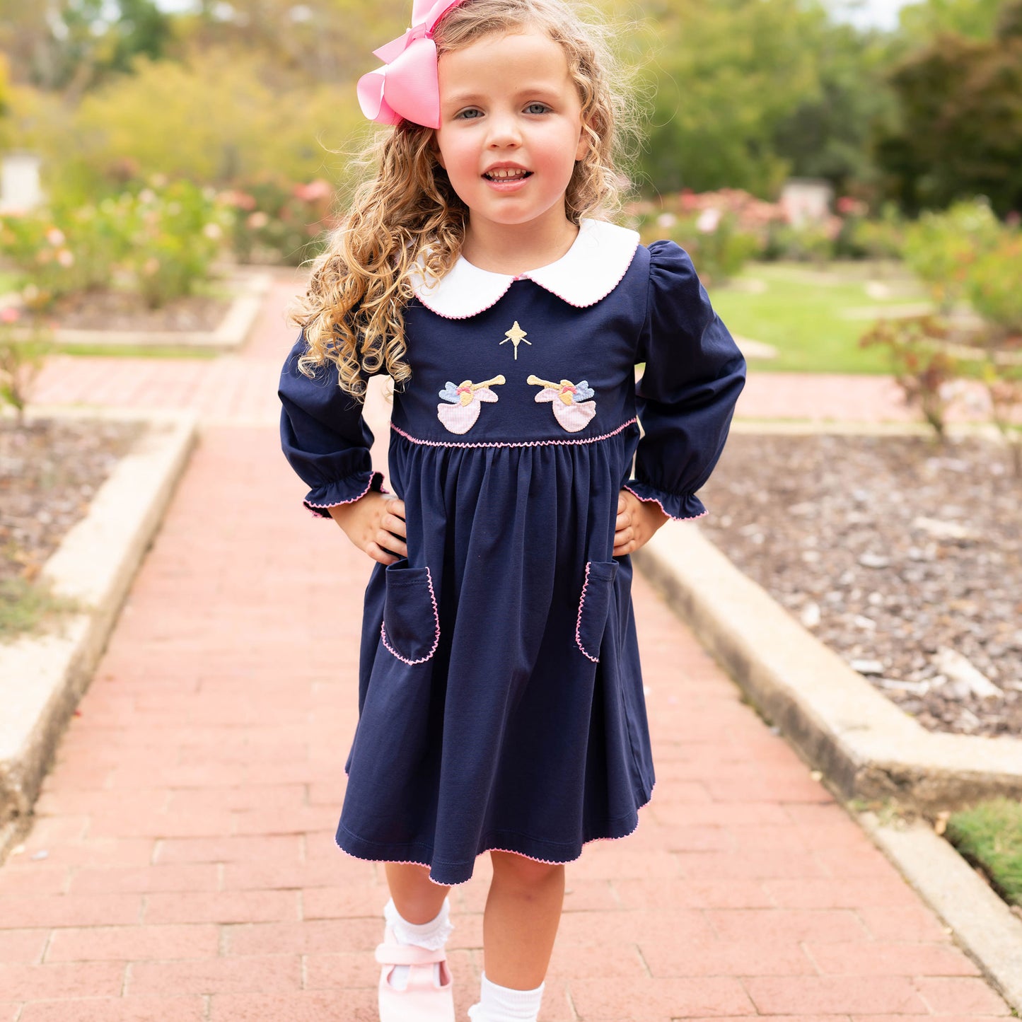 Girls Applique Dress - Nativity