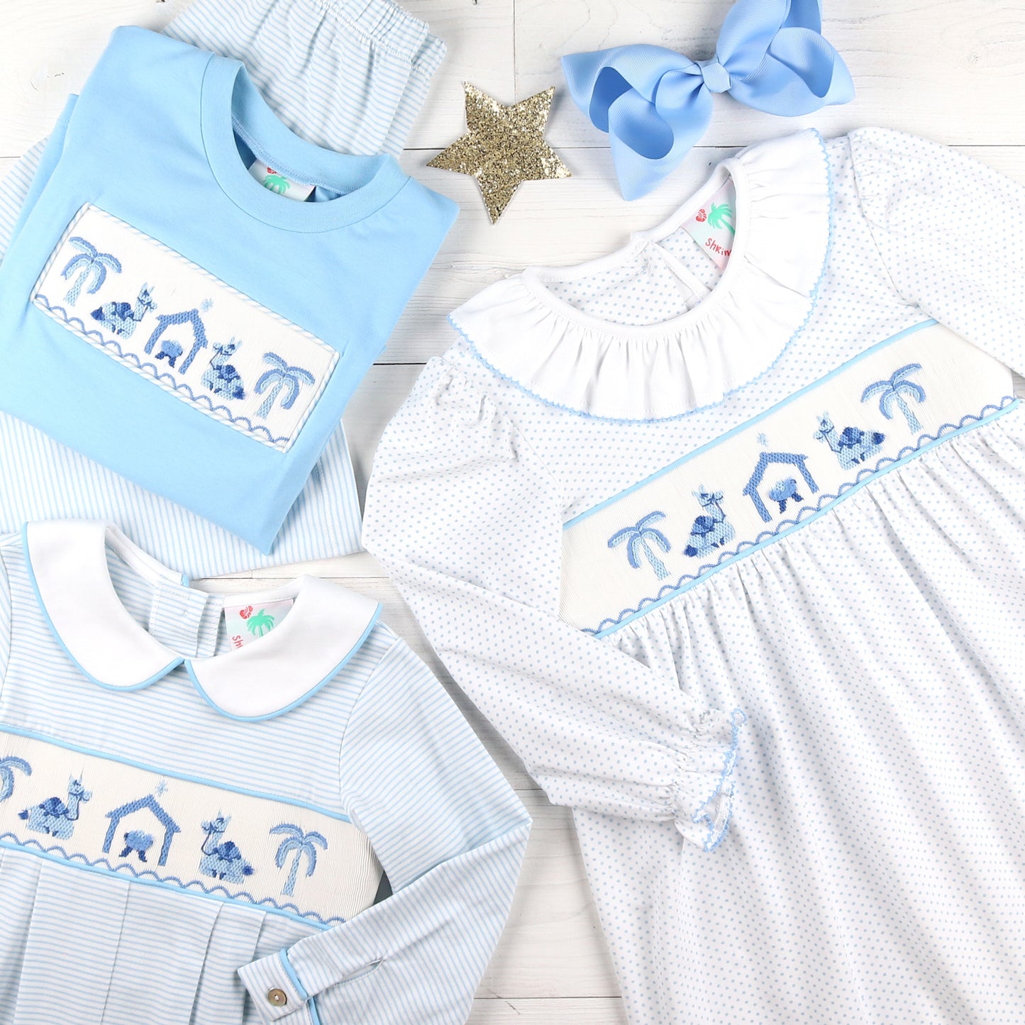 Boys Smocked Set - Nativity