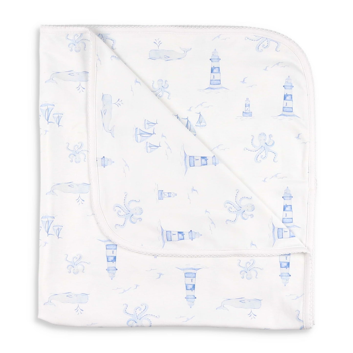 Nautical Toile Pima Baby Blanket