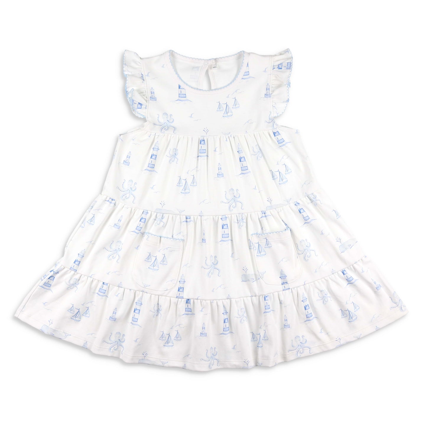 Nautical Toile Pima Flowy Dress