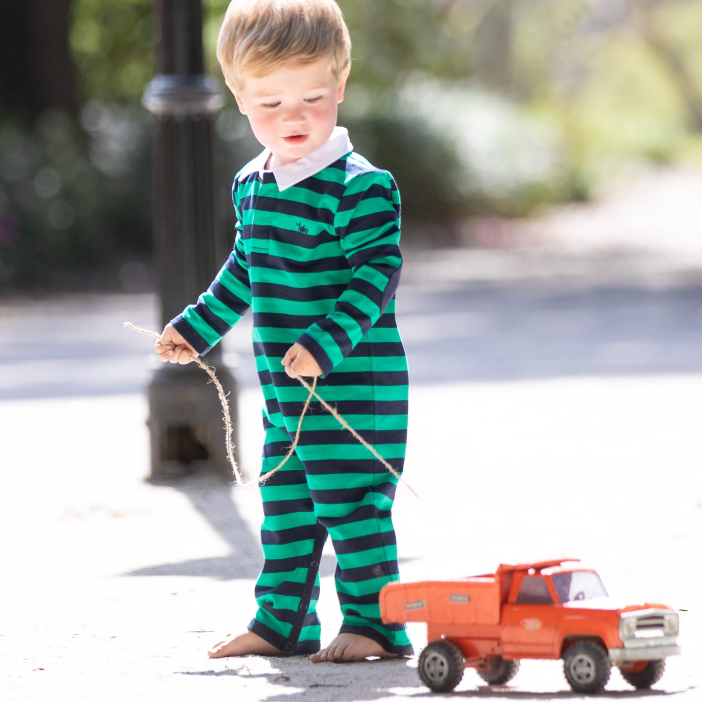 Navy And Green Rugby Romper – Navy Green Rugby Romper