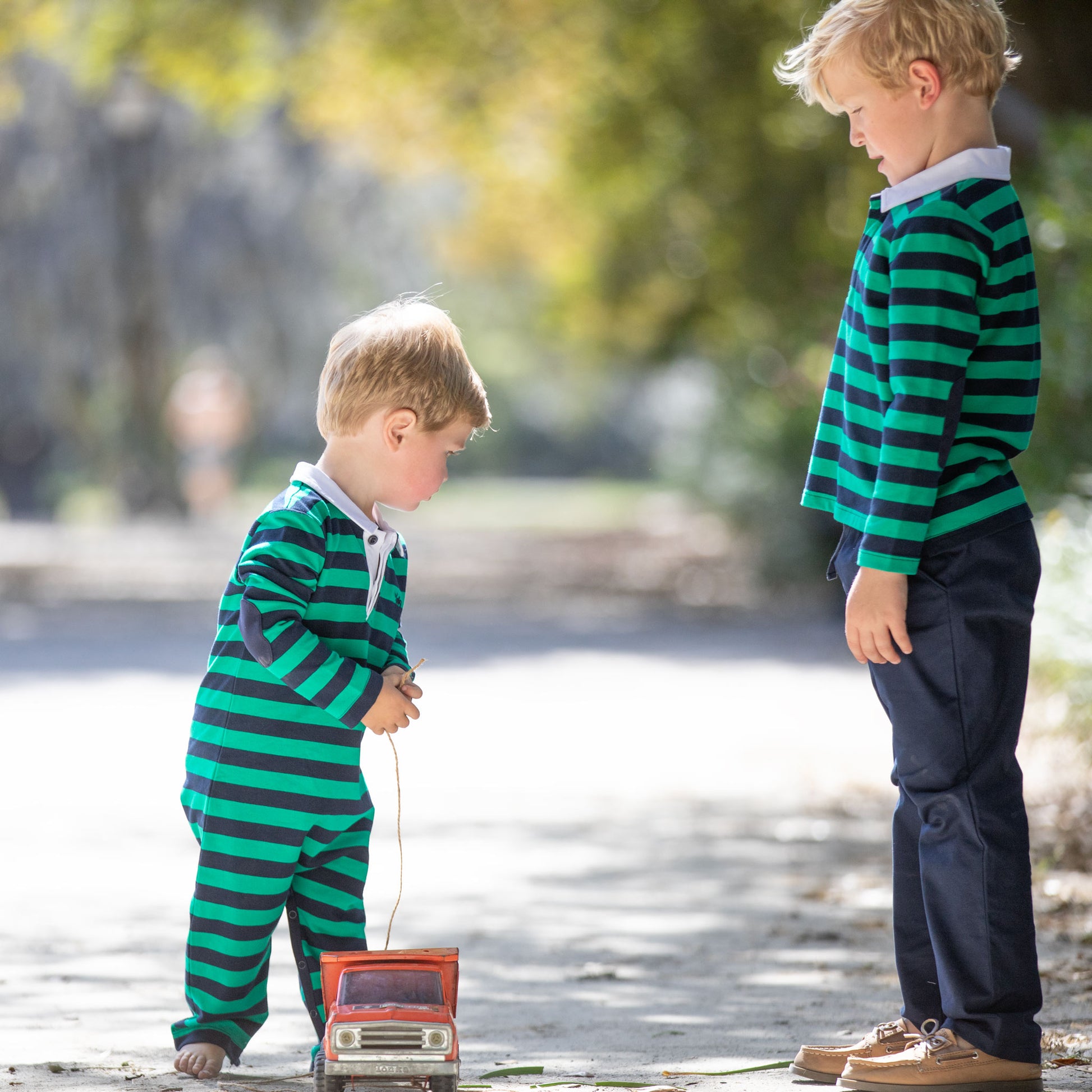 Navy Green Rugby Romper Matching matching outfits