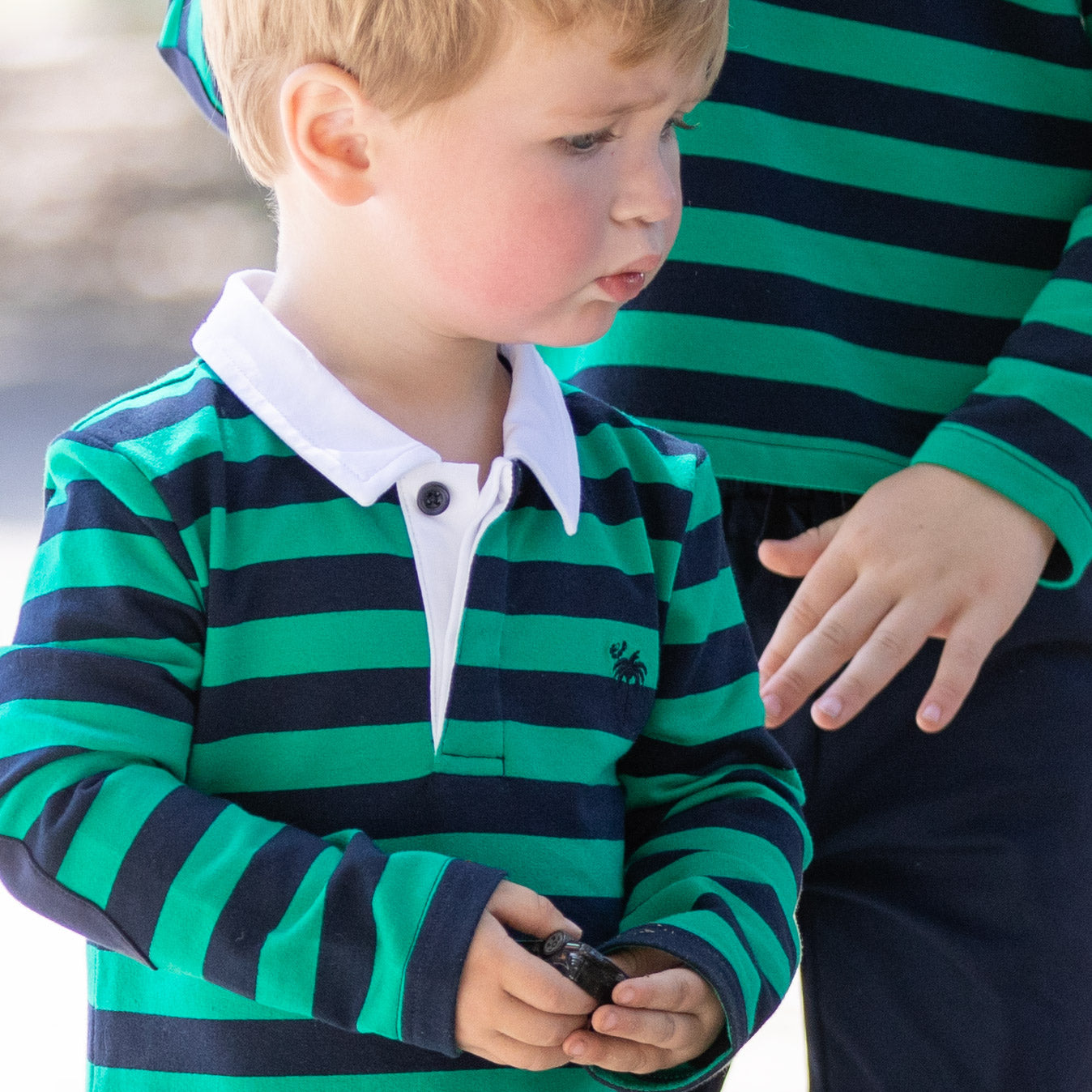 Navy Green Rugby Romper Matching matching outfits