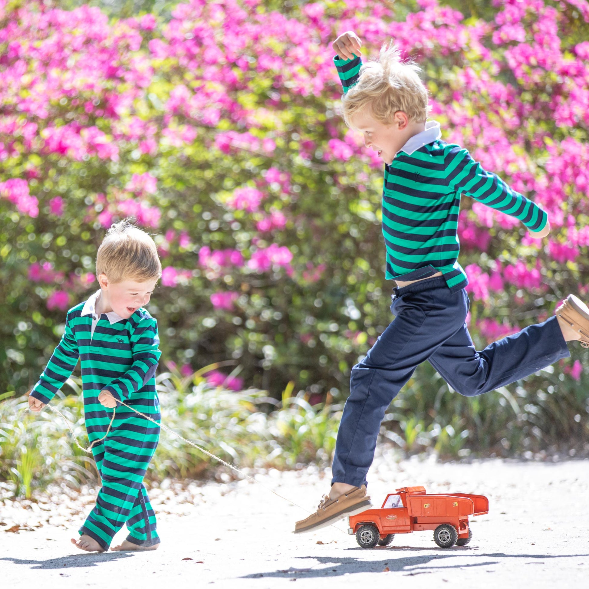 Navy Green Rugby Romper Matching matching outfits