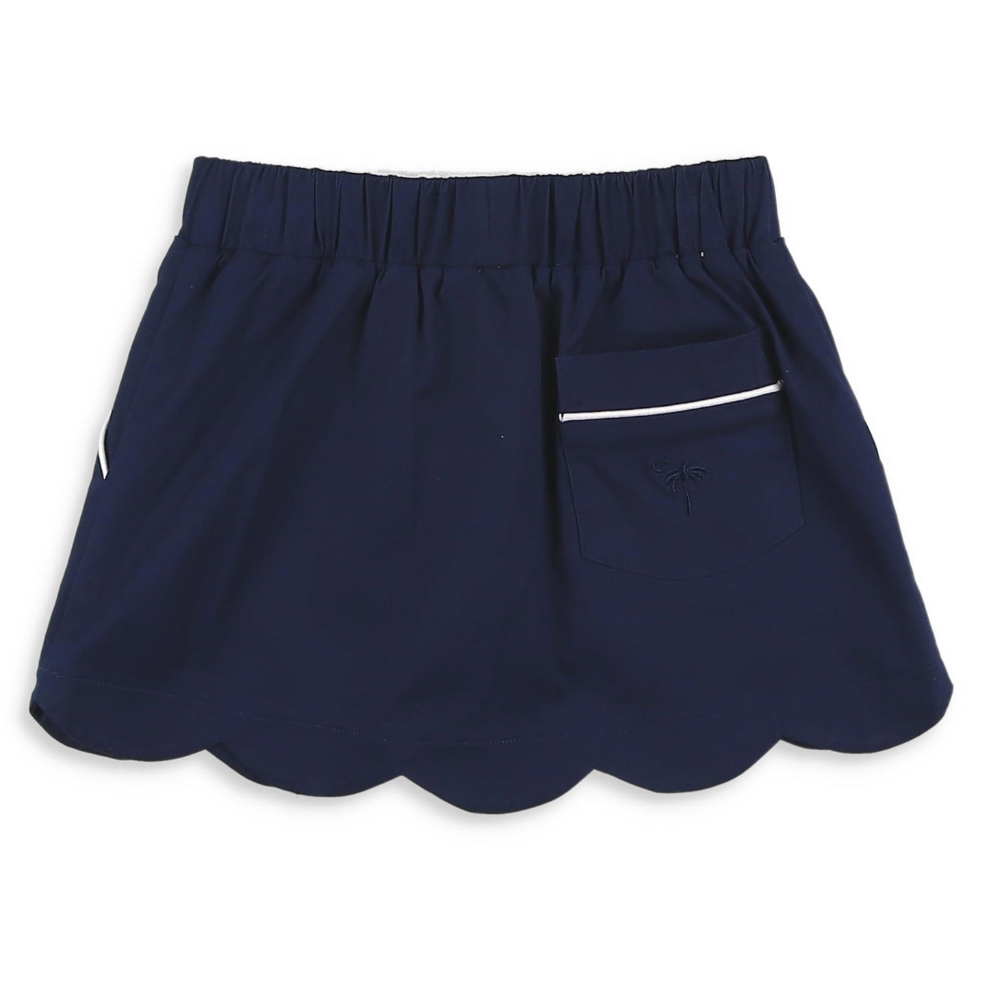 Girls Navy Scallop Skort