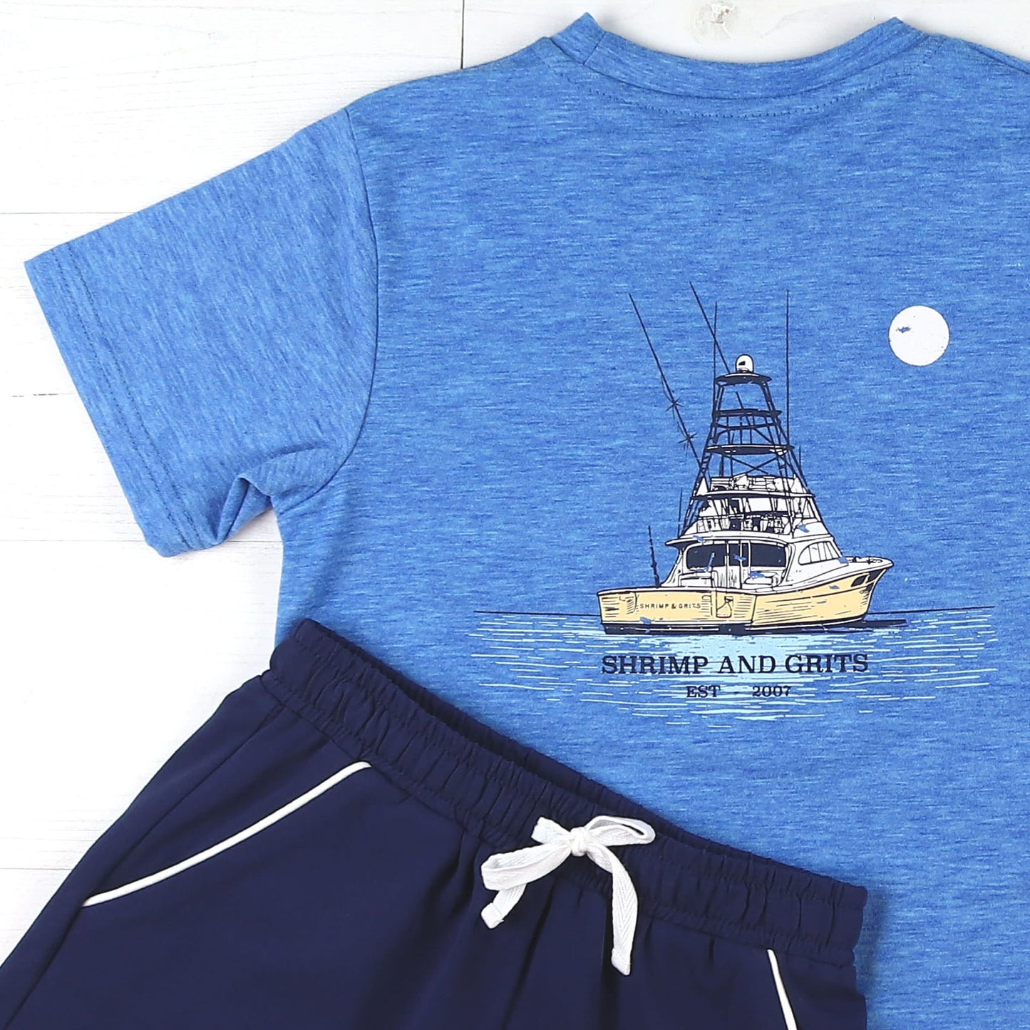 Navy Knit Shrimp Shorts