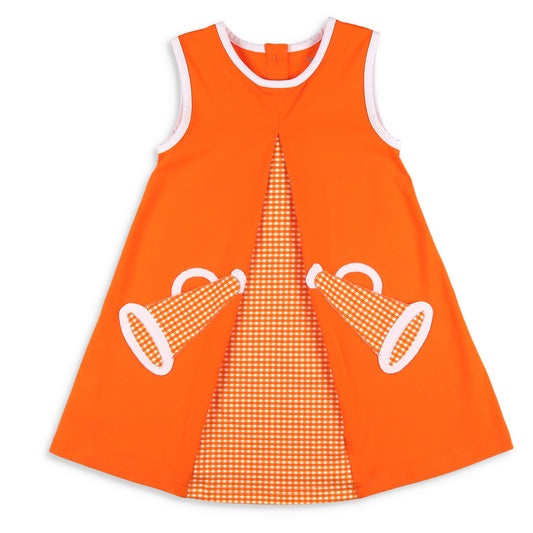 Girls Rah Rah Cheer Dress - Orange