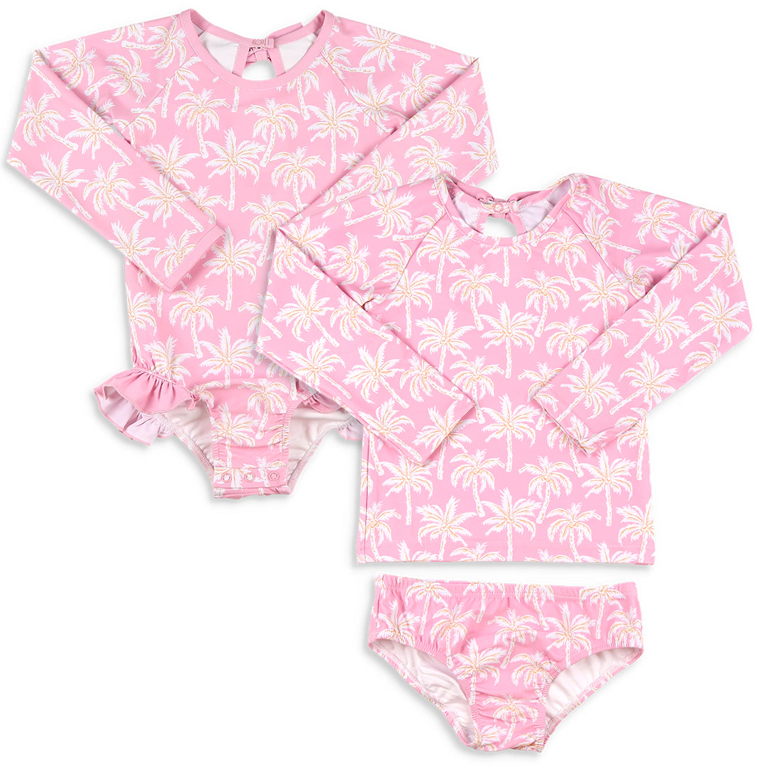 Palm Paradise Rashguard Suit- One Piece