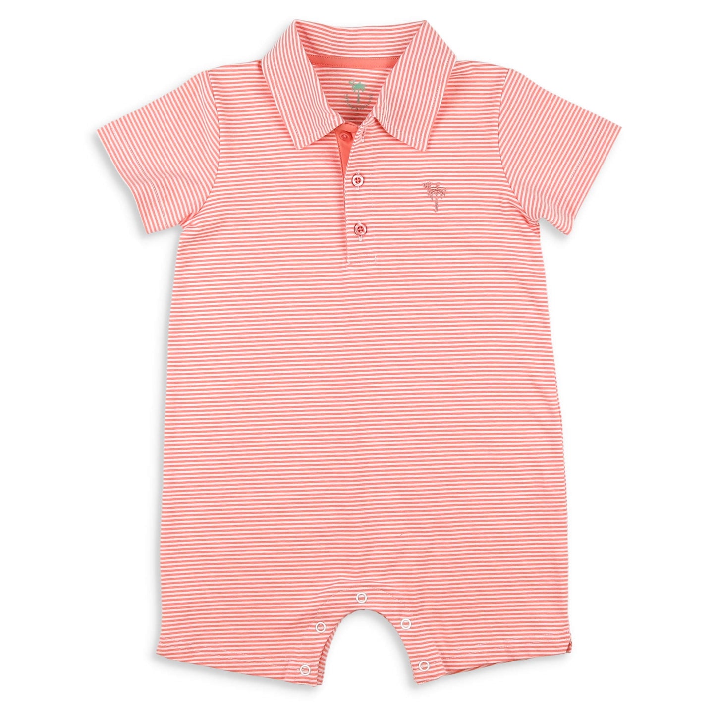Salmon Stripe Romper/Polo