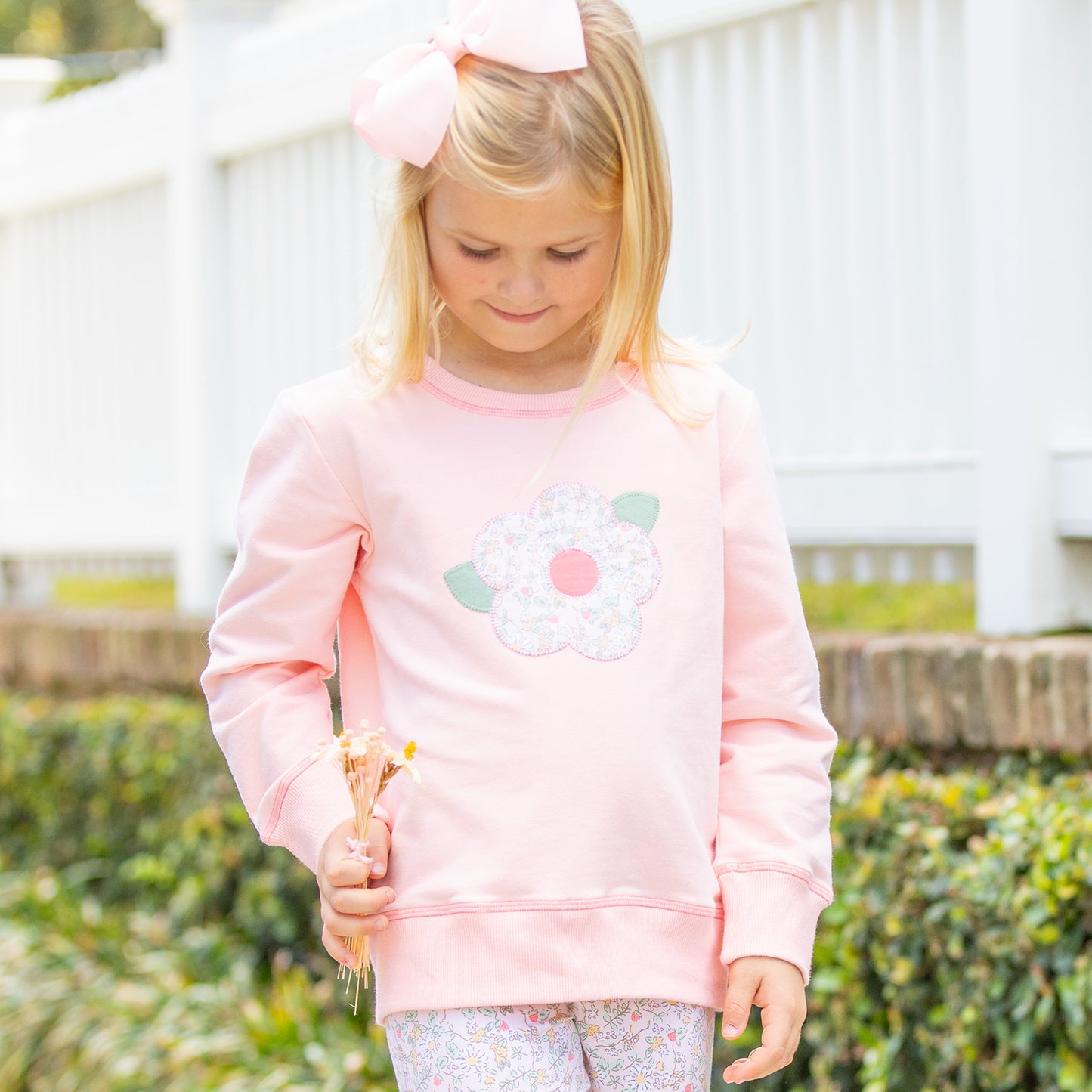 Girls Sweatshirt - Pink Petal