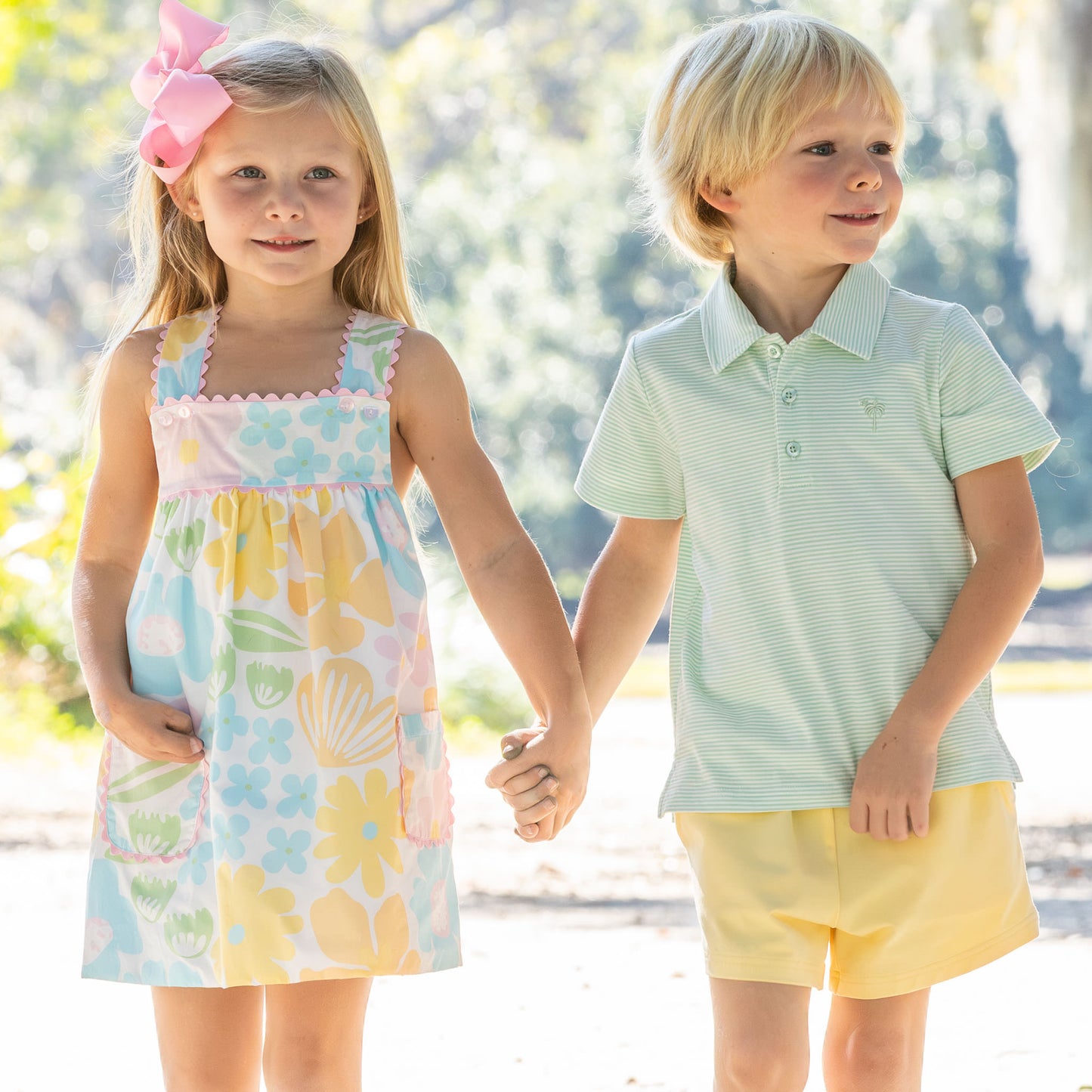 Mist Stripe Romper/Polo