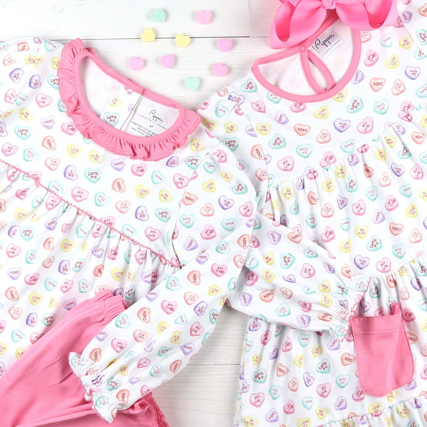 Girls Pima Set - Candy Hearts