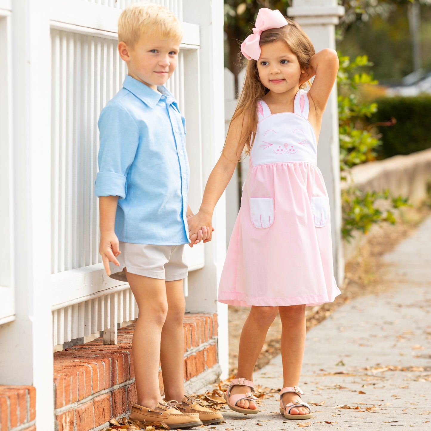 Girls Dress - Pink Bunny Face