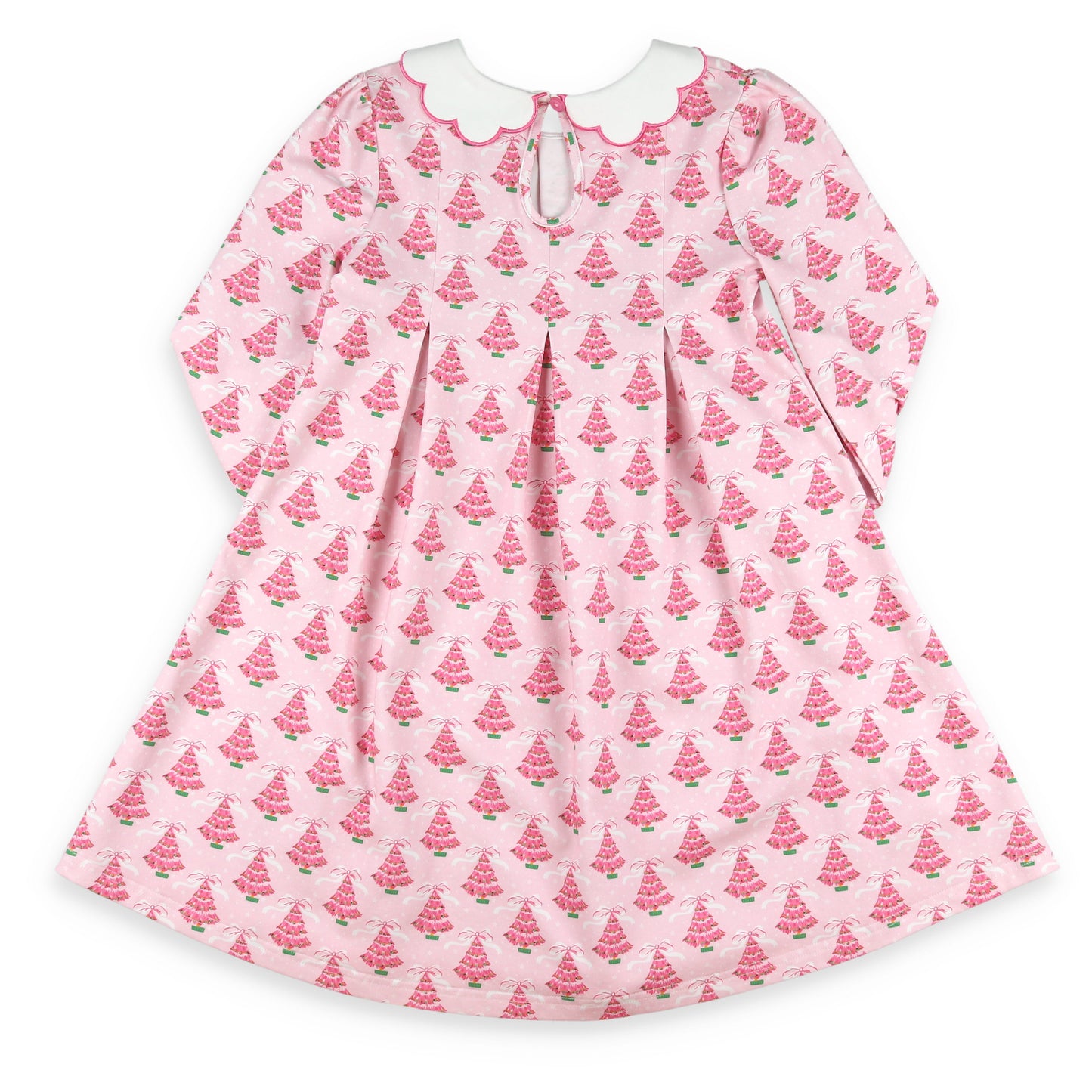 pink christmas tree dress back