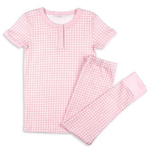 Pink Gingham Pima Loungwear