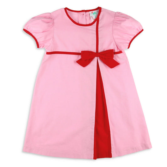 Girls Colleen Bow Dress - Pink