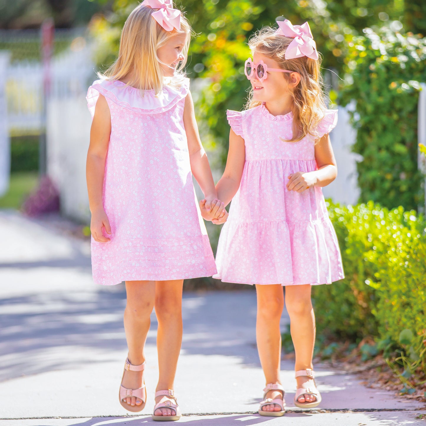 Girls Tier Dress - Pink Petal