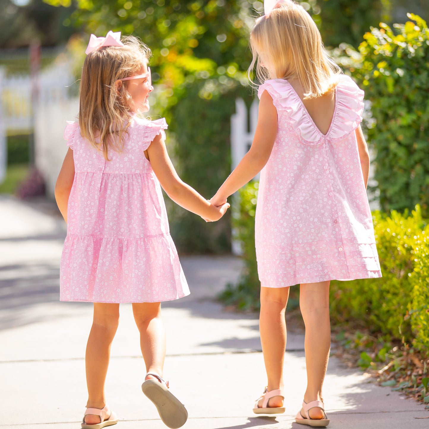 Girls Tier Dress - Pink Petal