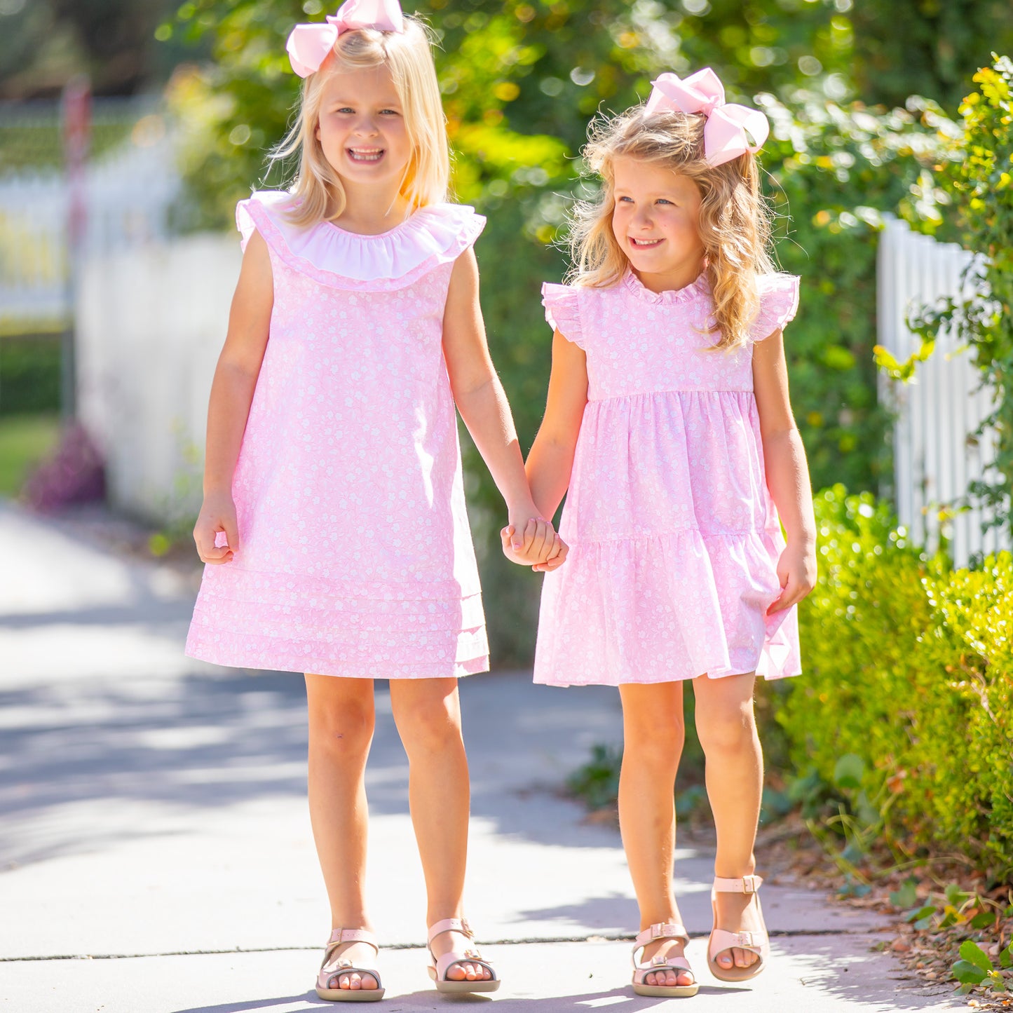 Girls Tier Dress - Pink Petal