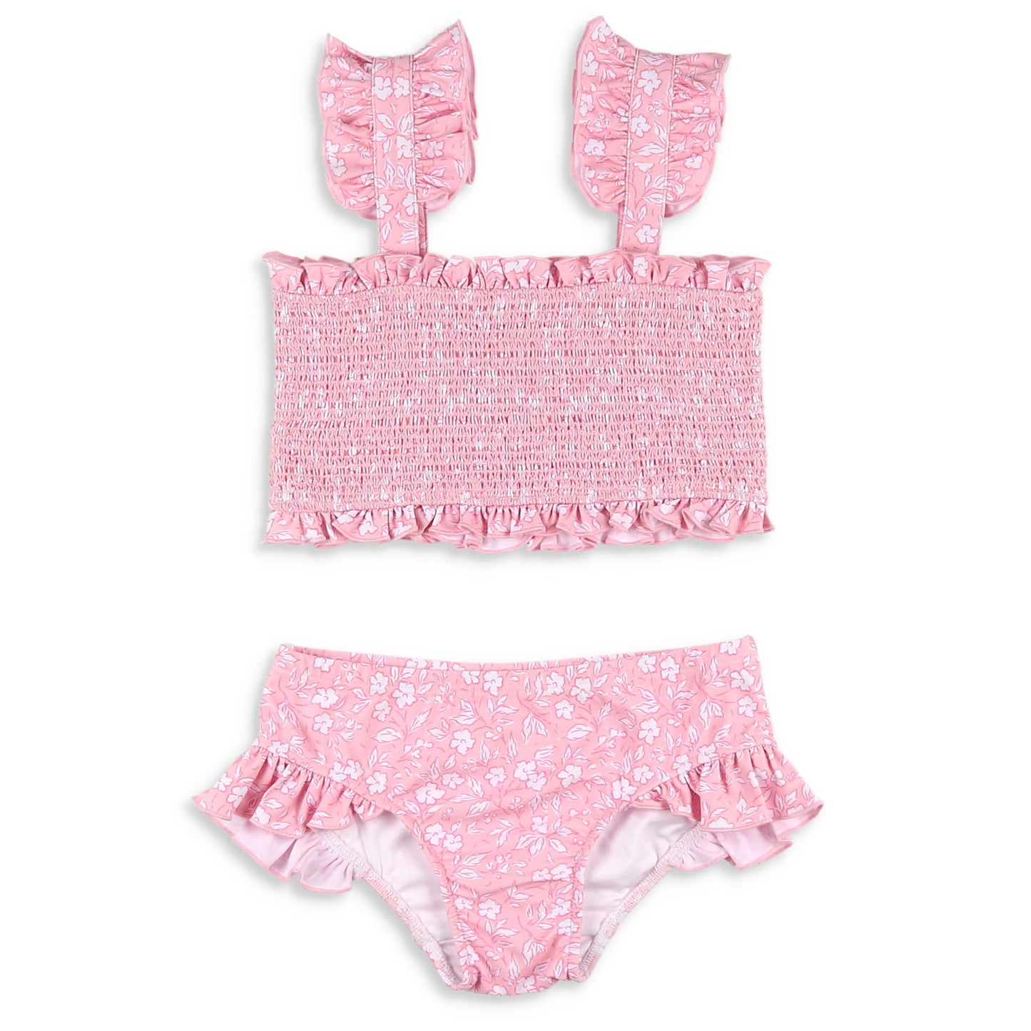 Girls Smocked Bikini - Pink Petal