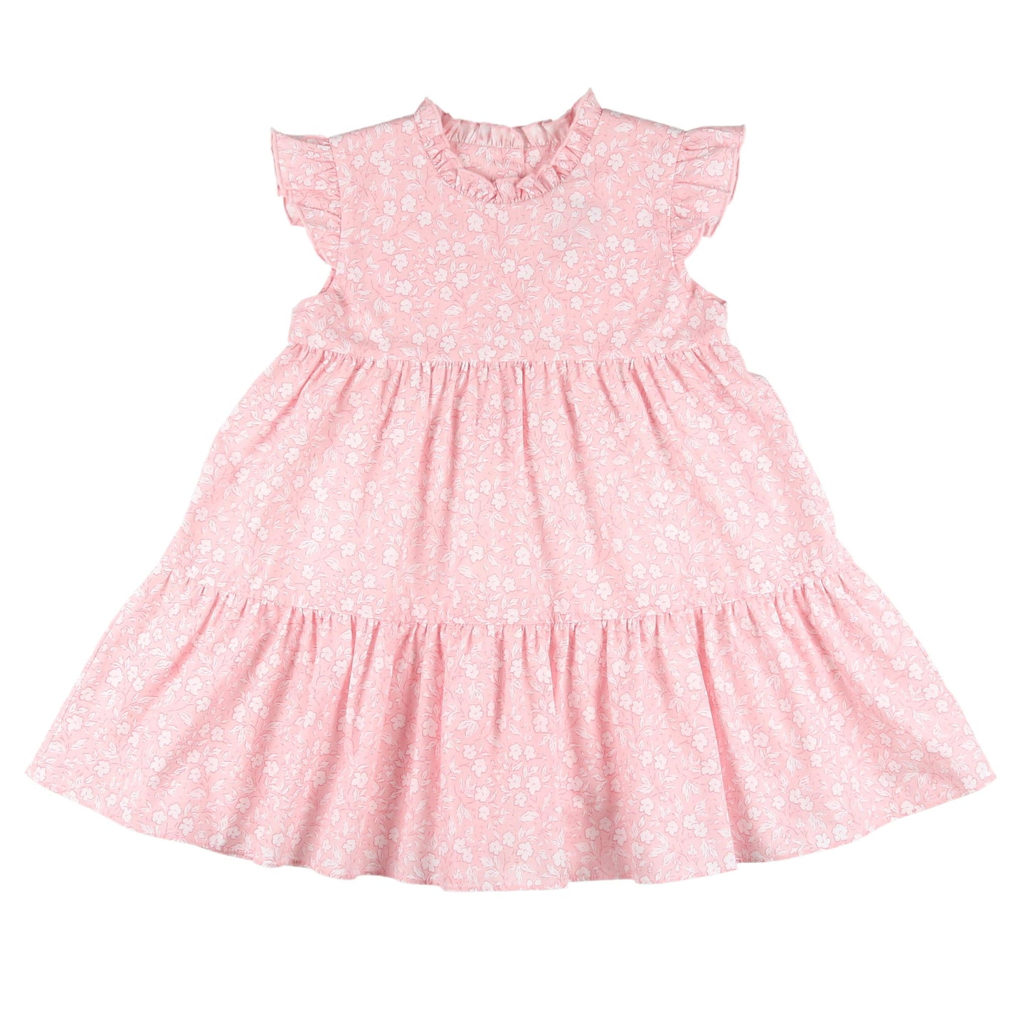 Girls Tier Dress - Pink Petal