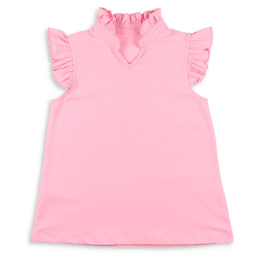 Pink Petal Ruffle Neck Top