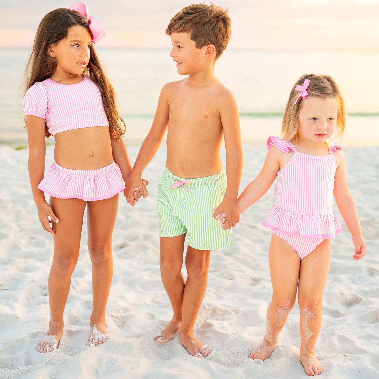 Pink Seersucker Splash One-Piece