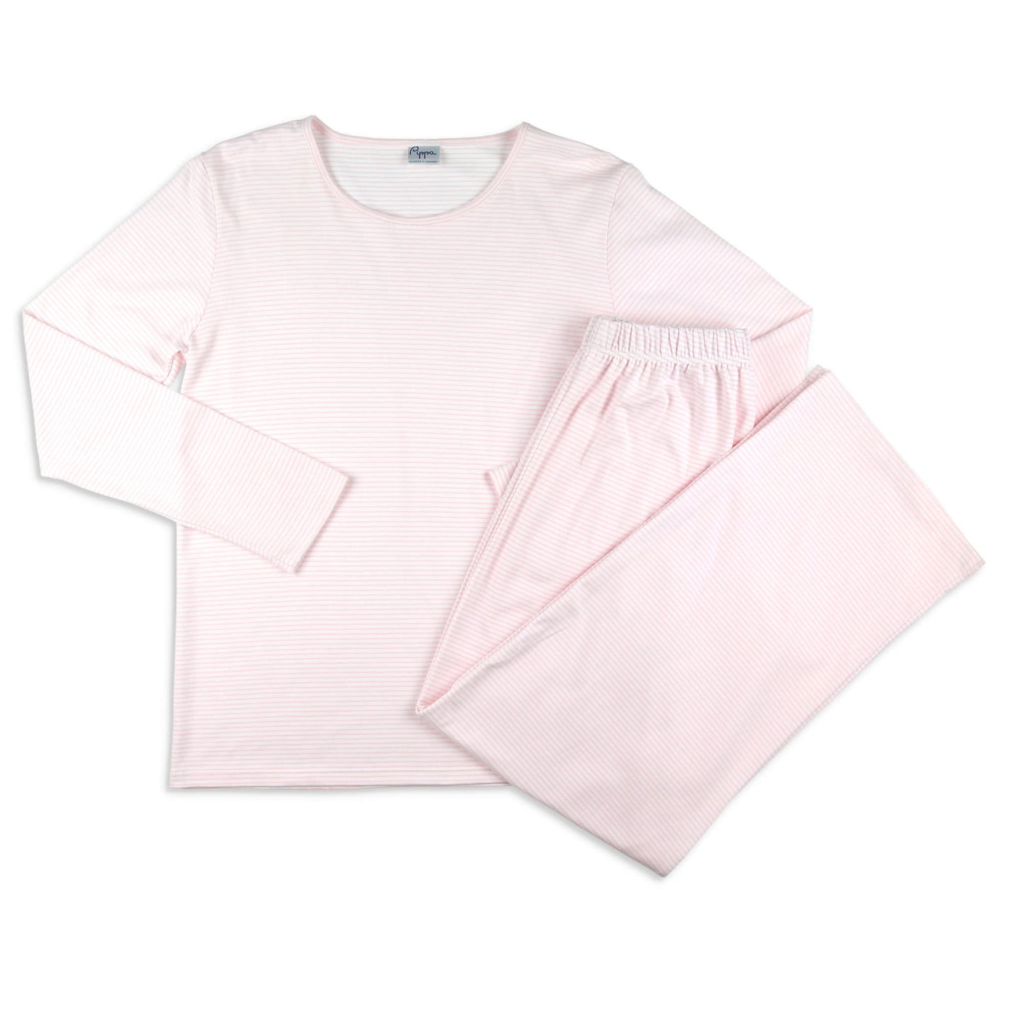 Womens Pima Loungewear Set - Pink Stripe