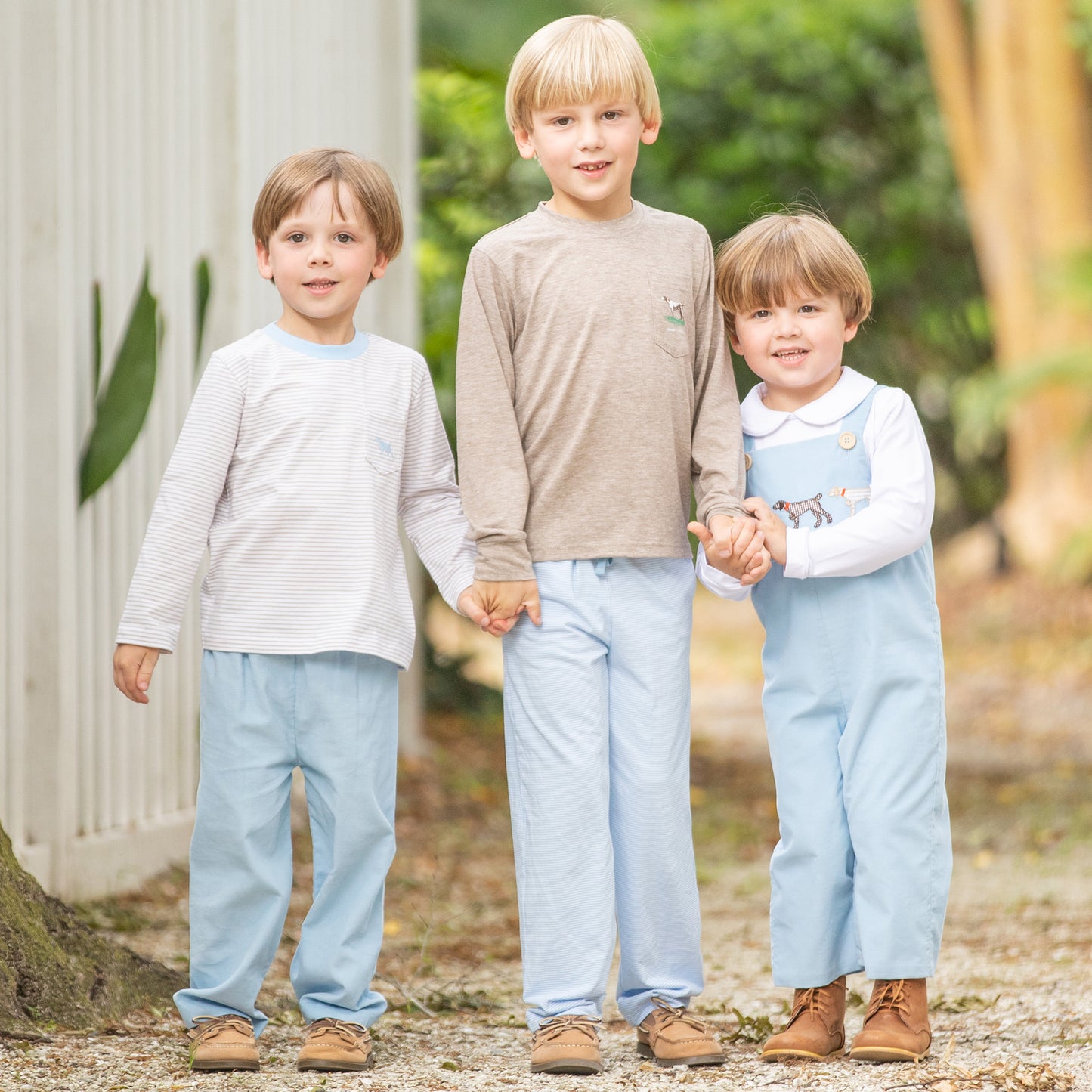 Boys Applique Sky Cord Overalls - Pointer