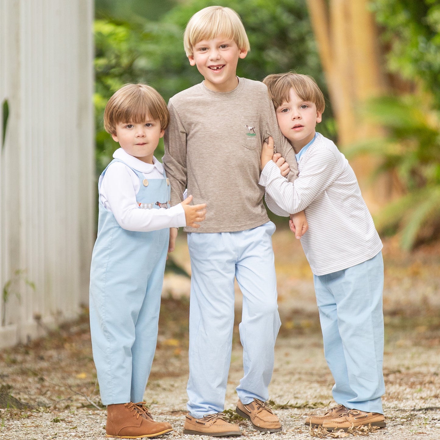 Boys Applique Sky Cord Overalls - Pointer