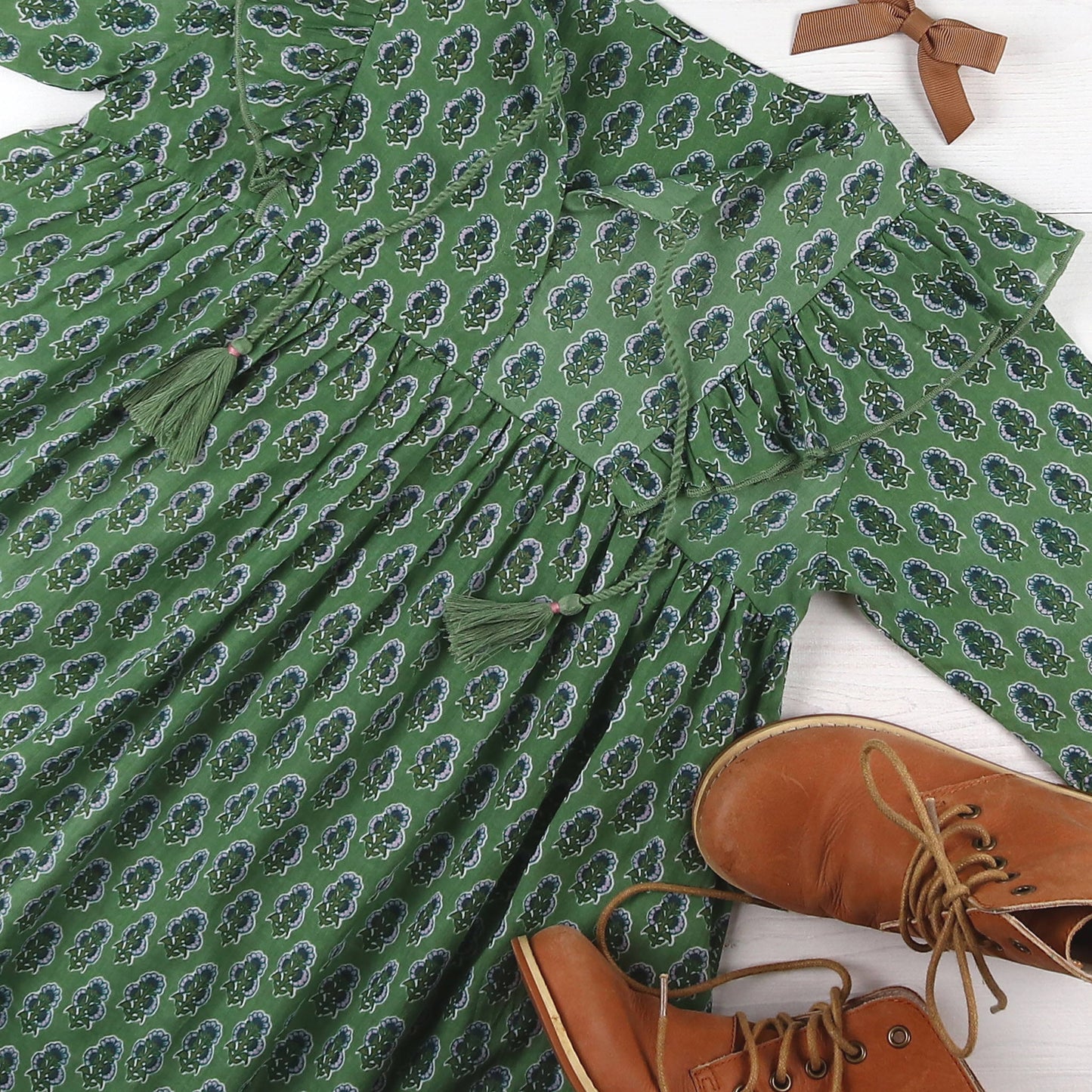 Girls Maisy Dress- Green Gables