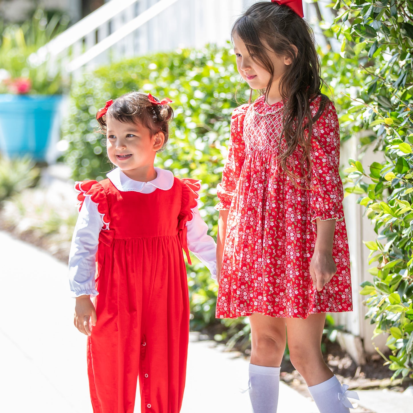 Girls Smocked Charlotte Dress - Poppy