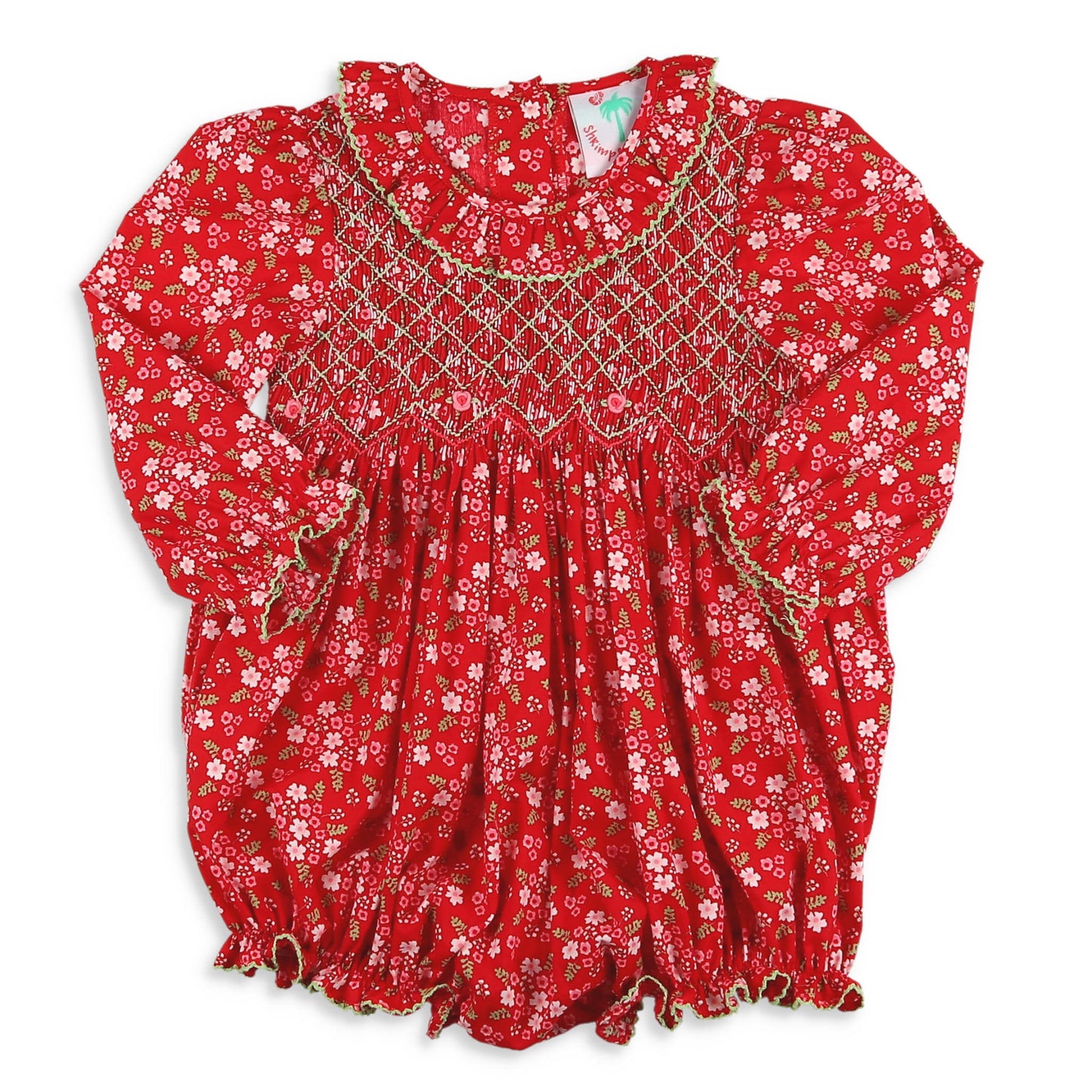 Girls Smocked Eliza Bubble - Poppy