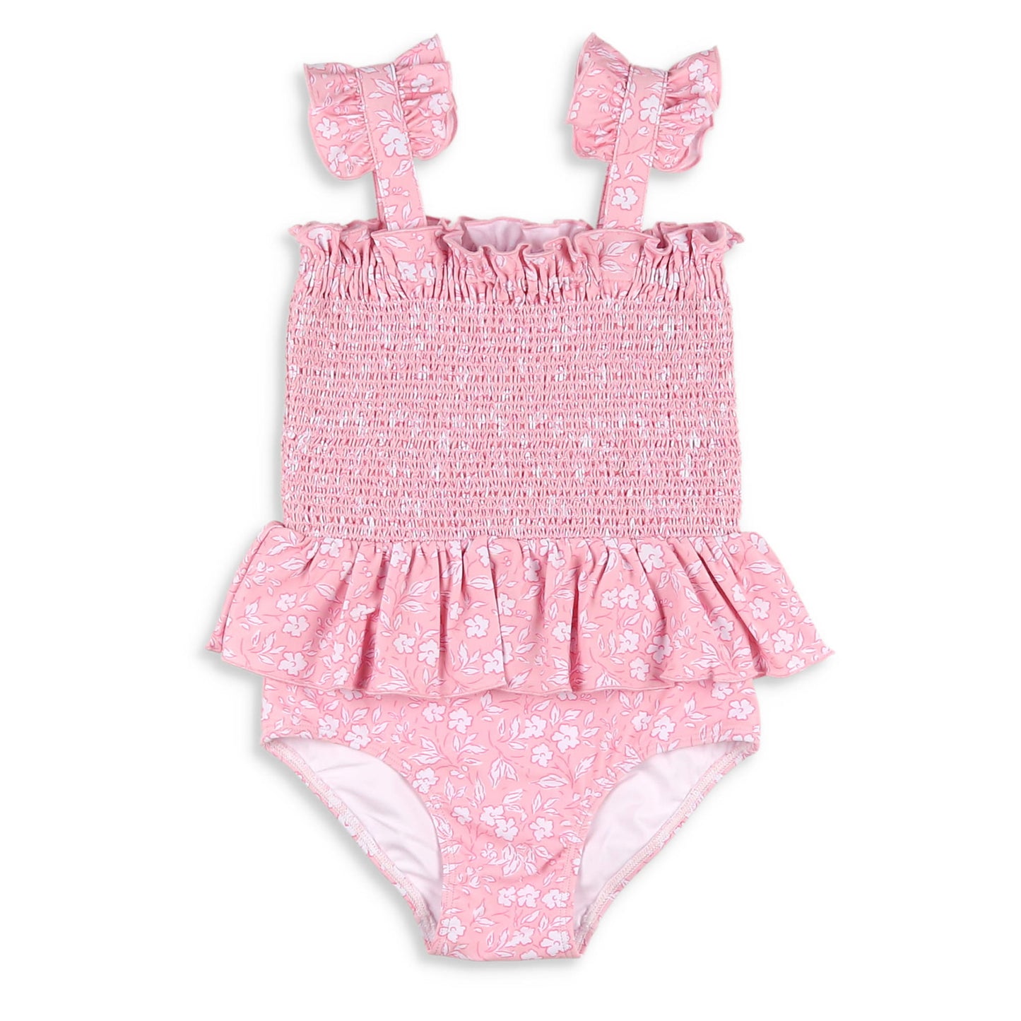 Girls Smocked One Piece - Pink Petal