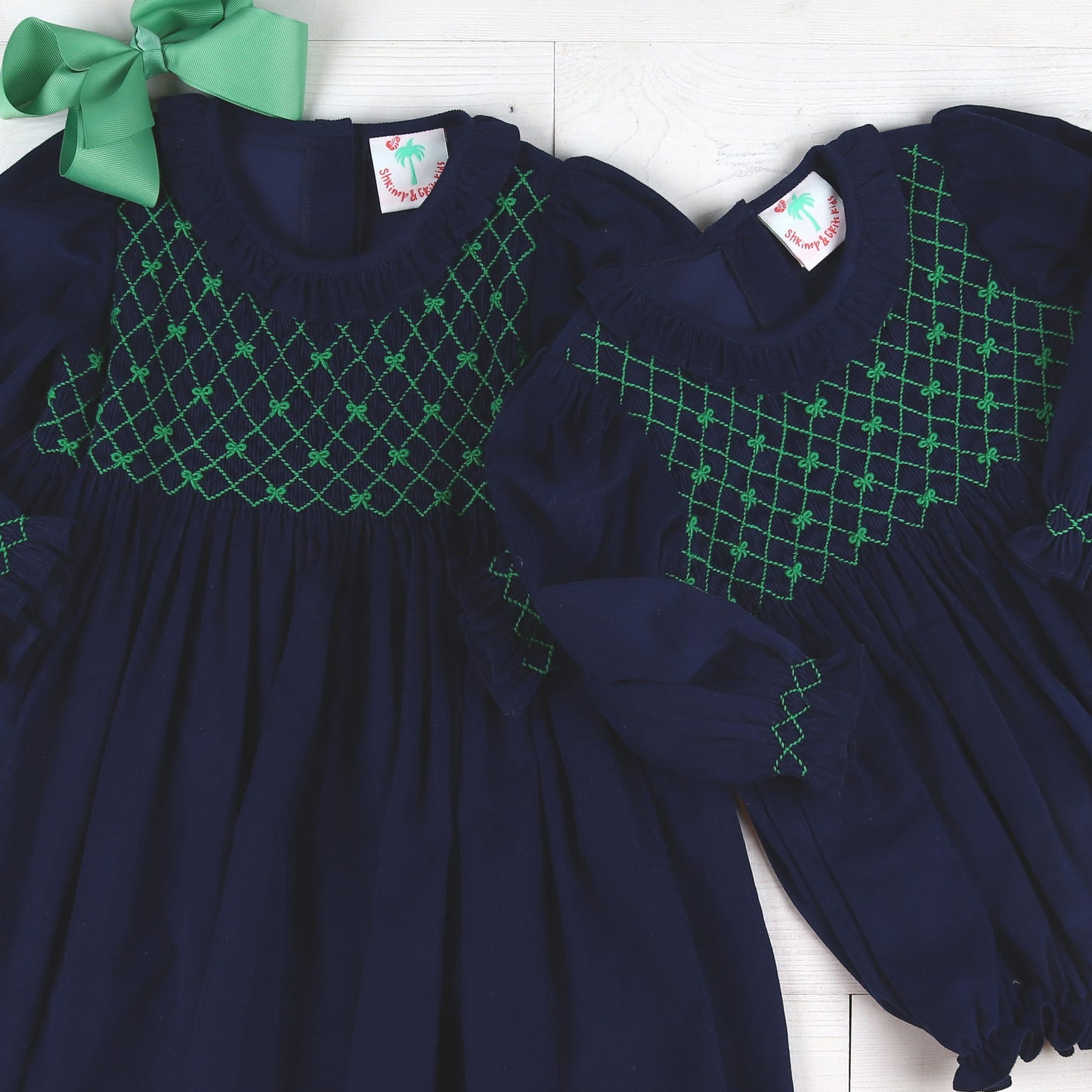 Preppy Bow Smocked Dress - preppy bow smocked bubble and dress