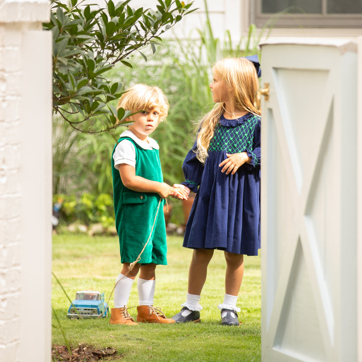 preppy bow smocked dress lifestyle
