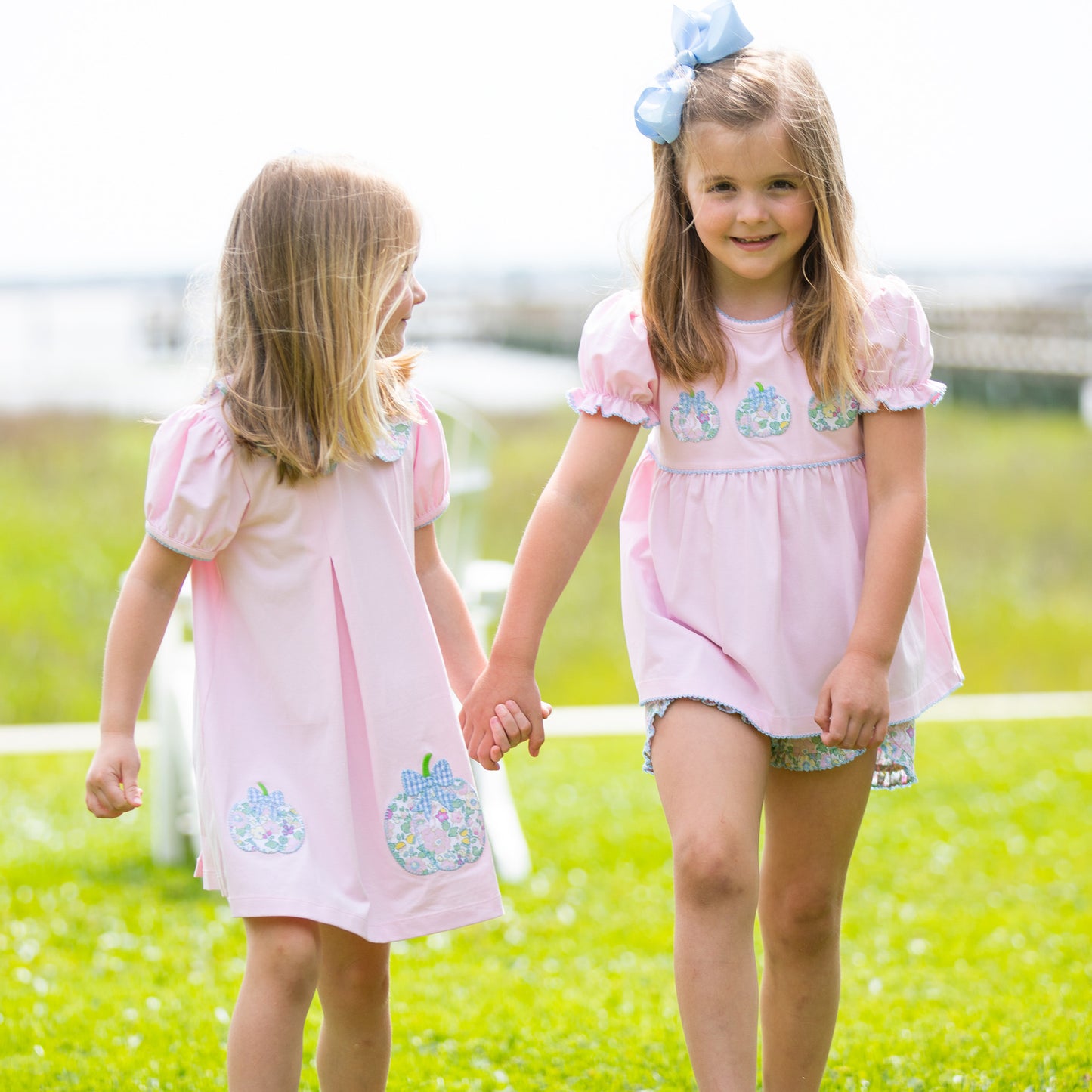 Girls Applique Set - Preppy Pumpkins