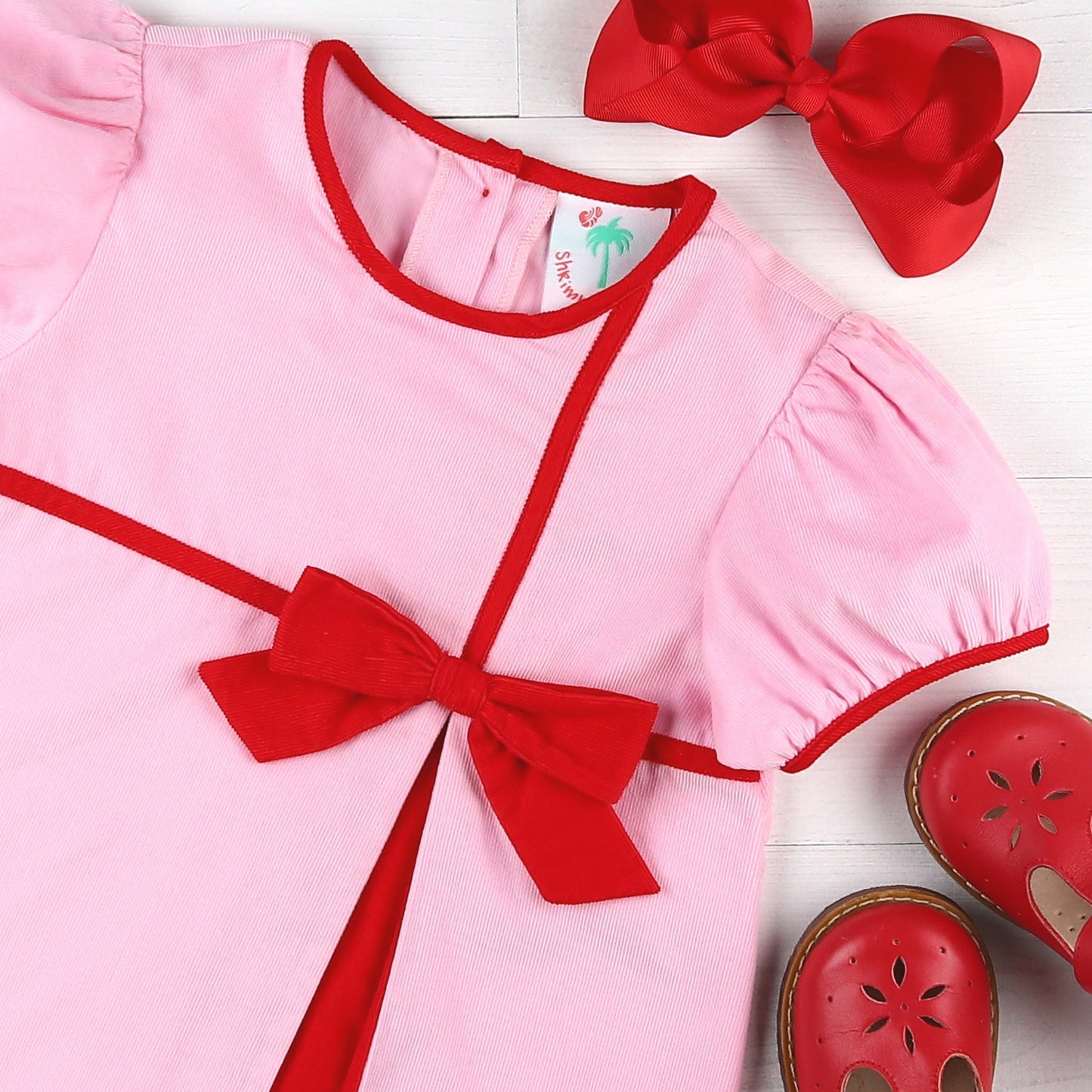 Girls Colleen Bow Dress - Pink