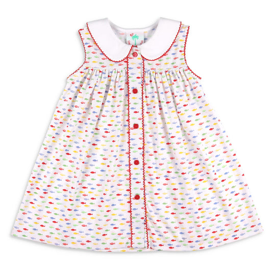 Primary Fish Button Dress