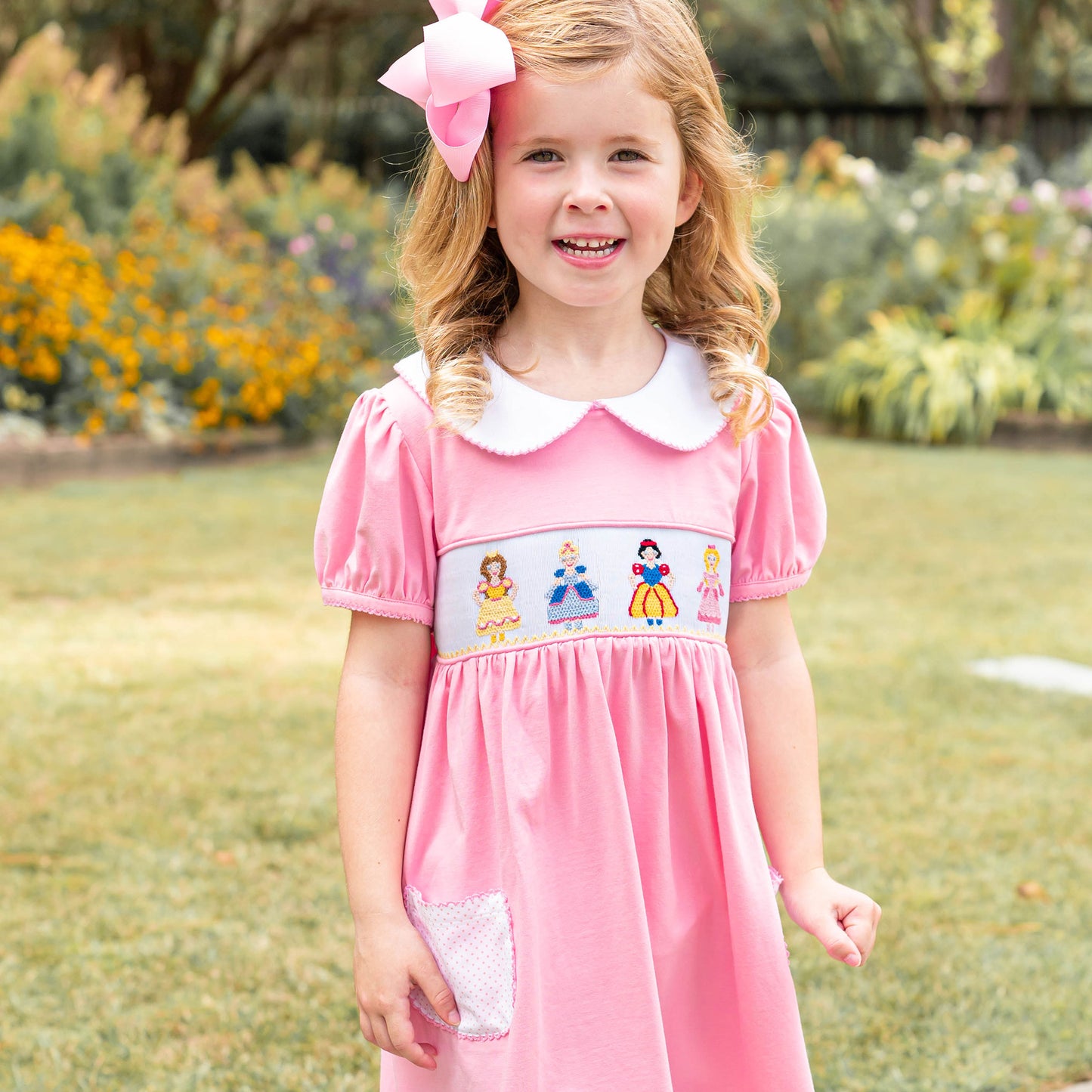 Girls Smocked Dress - Princesses
